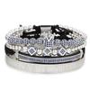 European and American Men's Micro-inlaid Zircon Diamond Ball Crown Stacked Diamond Bracelet Set Stainless Steel Roman Bracelet Four-piece Set