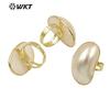 WKT-MPR019 Fashion and Lovely Gold Electroplated Pearl While Dignity Shell Ring for Gift Good-looking Women White Oval MOP Ring
