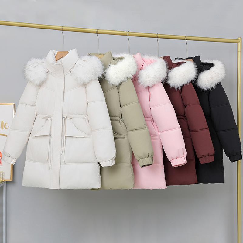 Fashion Winter Coats Woman Long Parkas Hooded Faux Fur Collar Thick Warm Women's Jackets