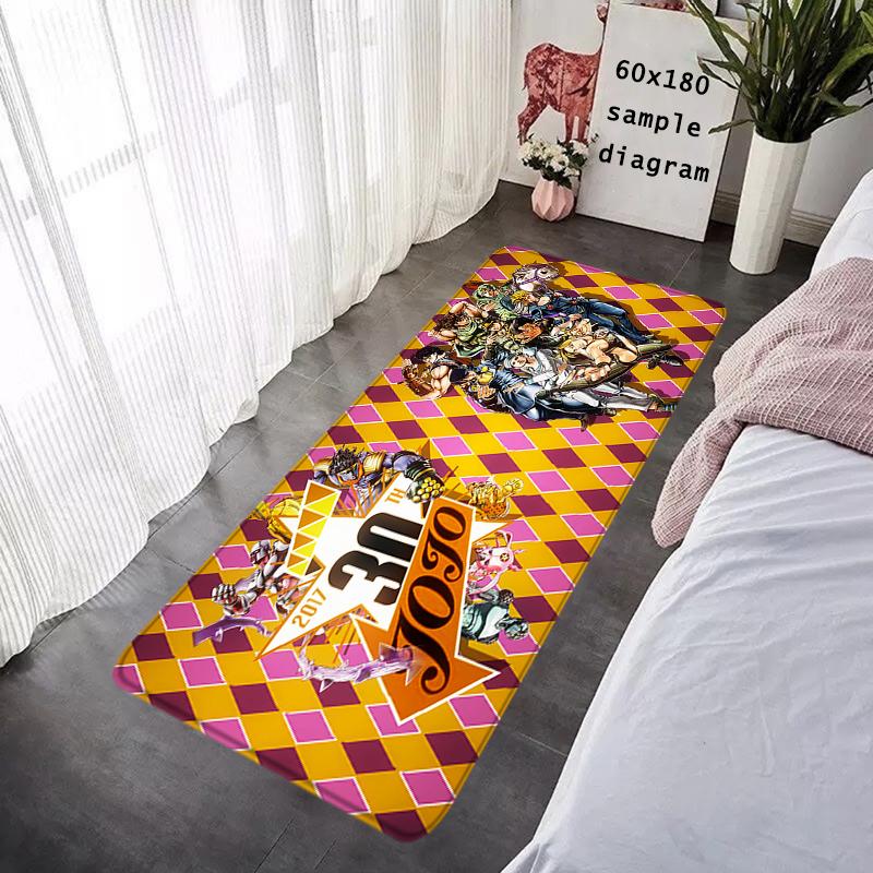 Doormat Flannel Floor Mat Indoor Foot Rug Jojo Bizarre Adventure Fluffy Bedside Mats Kitchen Corridor Carpet Ideal Balcony Decor