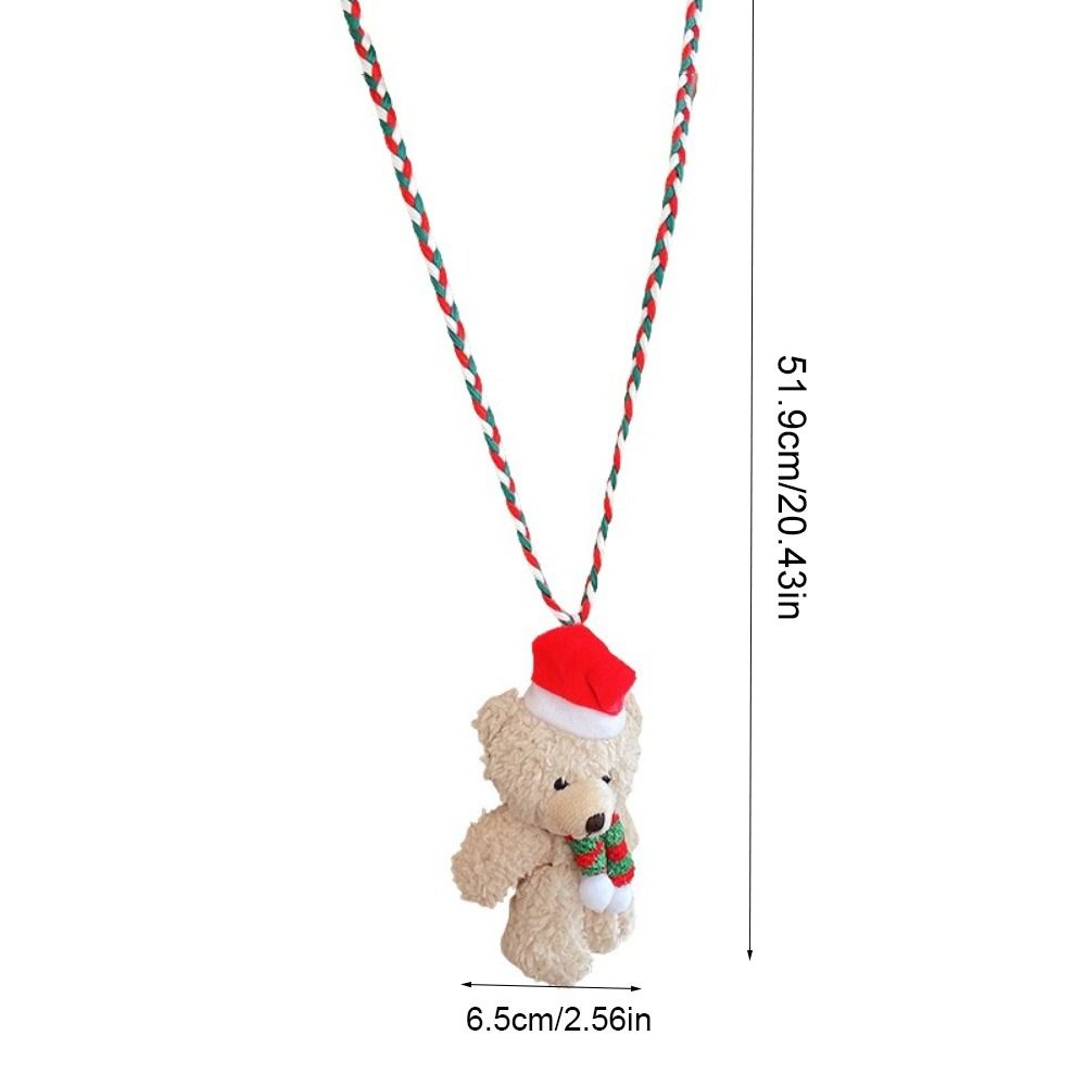 Plush Doll Christmas Necklace Lanyard Long Necklace Cute Sweater Chain Pendant  Girl