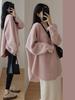 Women's Mid-Length Raccoon Velvet Pullover Sweater - Japanese Lazy Style, Loose, Thick Knitwear for Autumn and Winter