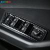 För Volkswagen VW T-Roc TROC 2017-2024 Kolfiber Bil Innerdörr Fönsterhiss Knapp Panel Cover Trim Interiörtillbehör