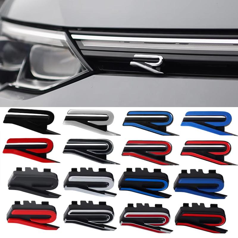 for Volkswagen 3D ABS Car Front Grille Emblem Badge RLine Golf 5 6 7 8 GTI Touareg J179 Passat Polo Jetta Tiguan Beetle Accessories