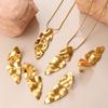 Elegant Geometric Metal Patchwork Necklace & Earring Set - Light Luxury Versatile Jewelry