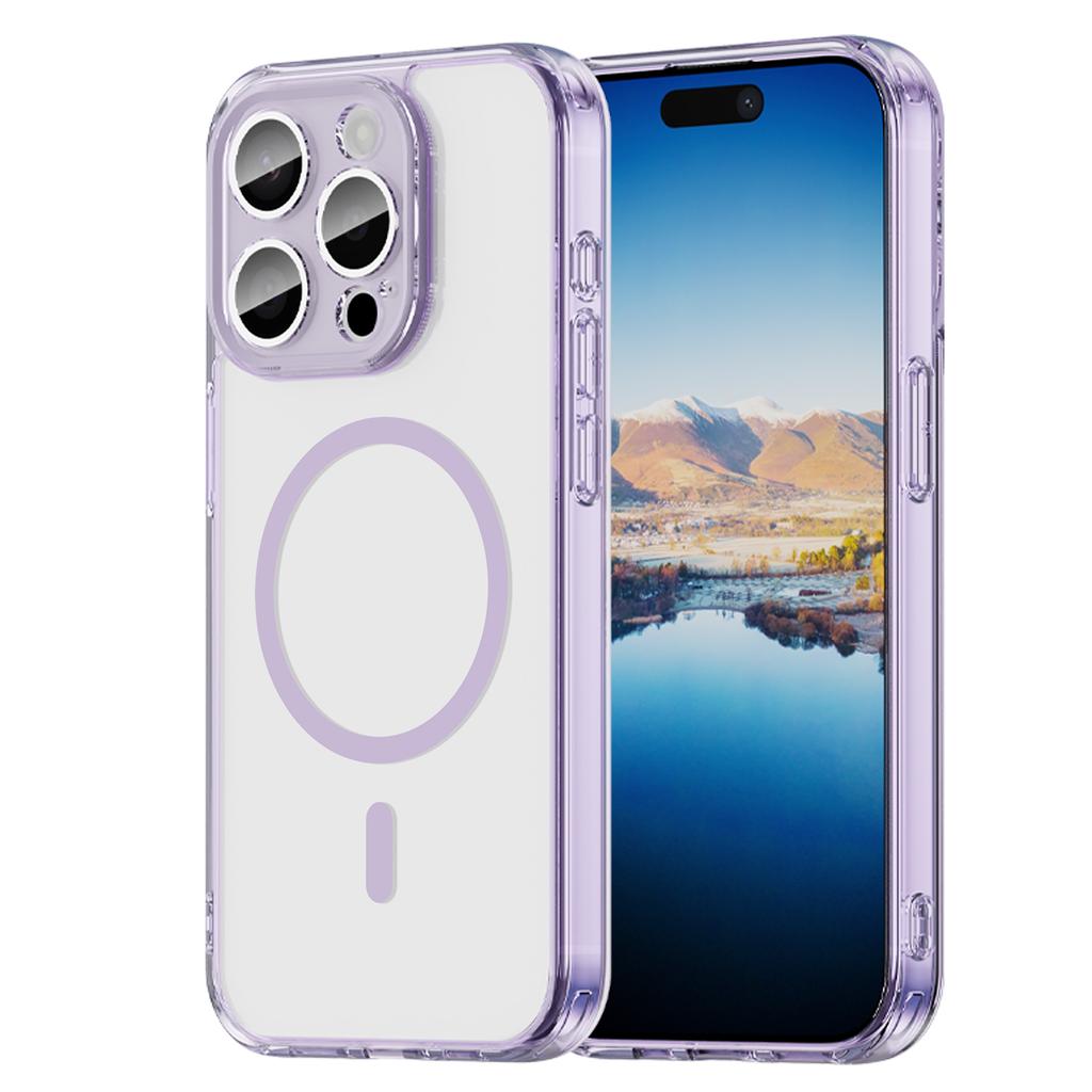 For iPhone 15 Pro Max Phone Case, Magnetic Shockproof Transparent Cover for iPhone 15 Pro Max