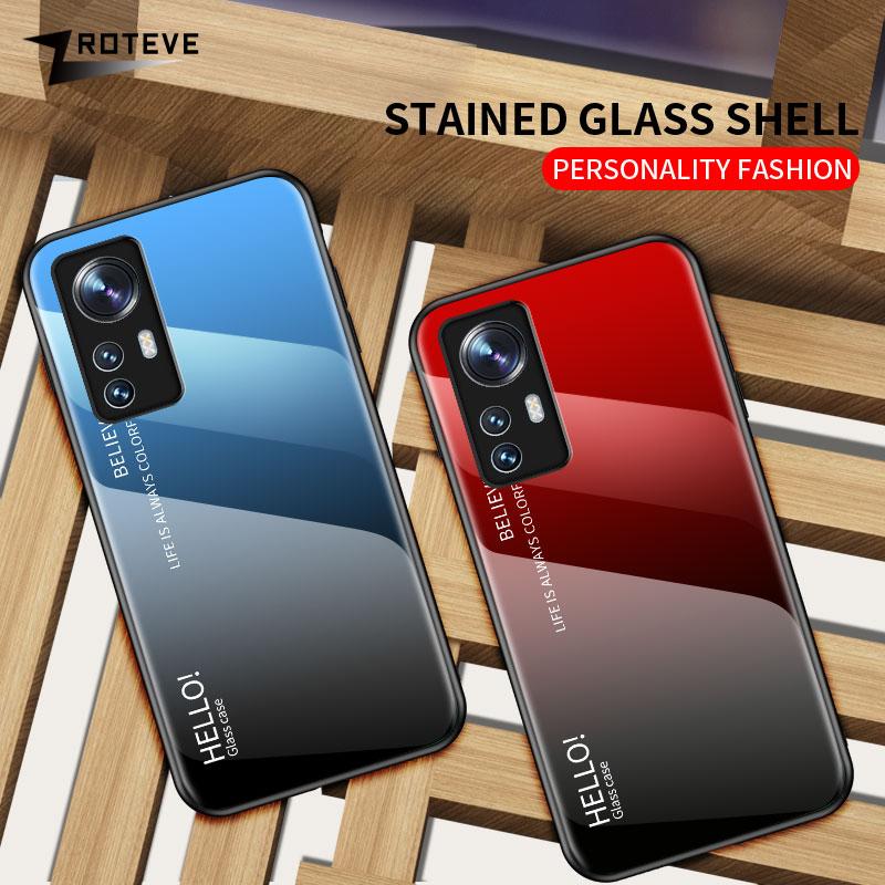 Mi12 Case Gradient Tempered Glass Cover For Xiaomi Mi 13 12 12X 12S Ultra 11 11T 12T Pro Xiomi Mi12 Mi13 Mi11 Lite Cases