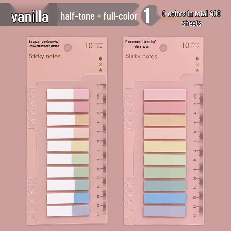 Retro Morandi Sticky Notes: Tearable Index Stickers & Colored Bookmarks for Students