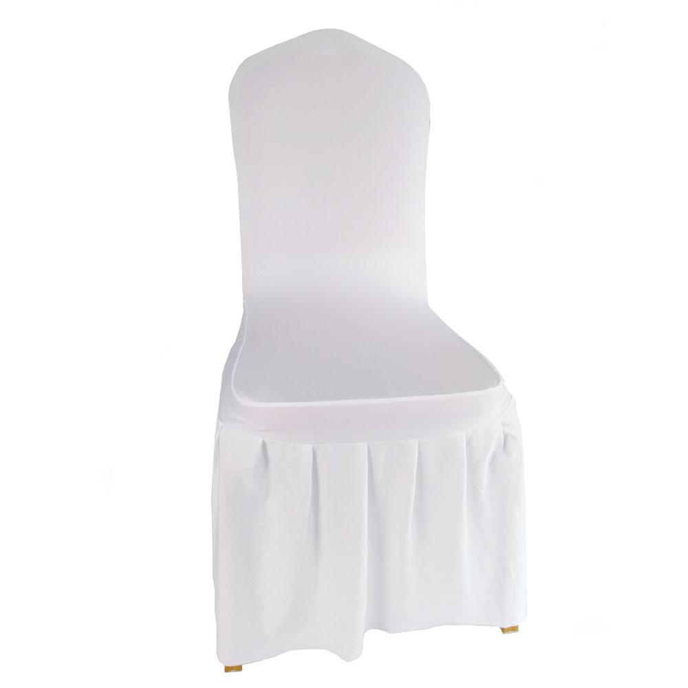 jiaorui 1/10Pcs Sun Skirt Sundress Stretch White Chair Cover For Wedding Party Banquet  Chair Decoration