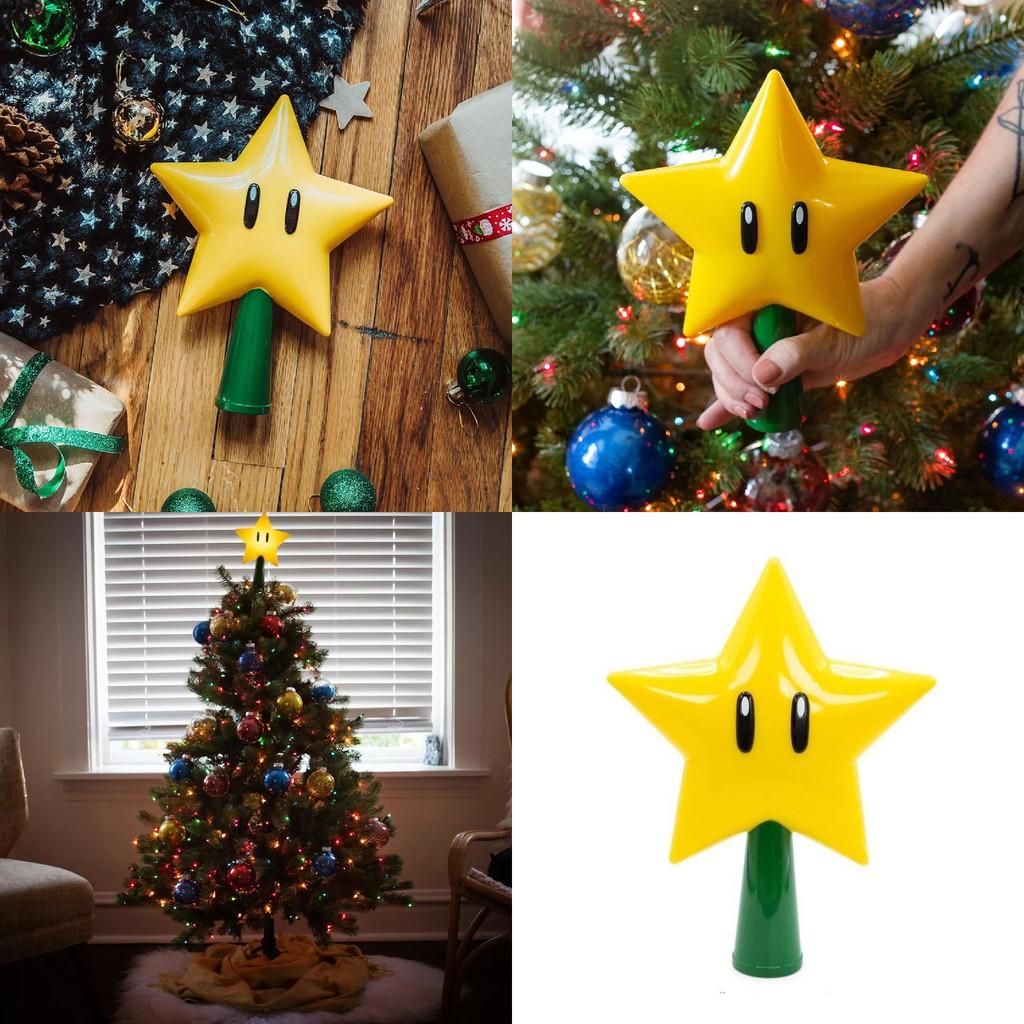Super Mario Bros Star Light Light Up Holiday Xmas Tree Topper Decor Party Lamp