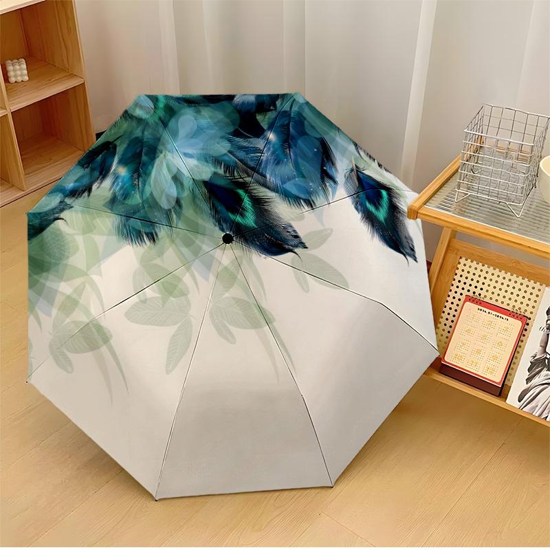 

Vibrant Phoenix with Flowers (2) Printed umbrella windproof folding umbrella portable sun and rain umbrella suitable for gifting