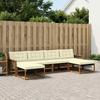 Outdoor Sofa Set with Cushions 6 pcs Natural and Cream