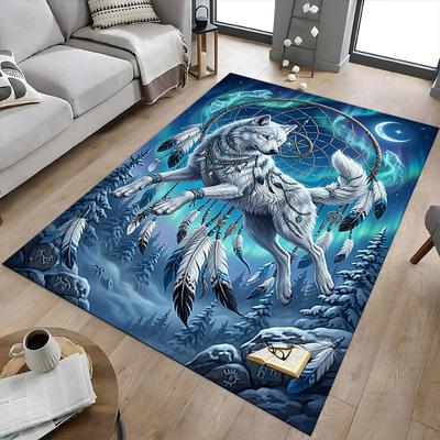 1PC Wolf Dreamcatcher Extra Large Non-Slip Floor Carpet, Office, Family, Bedroom, Studio - Large Area Rug,Longlasting Material-K0396