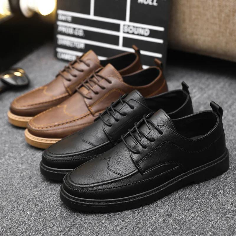 Mens Luxury Shoes Italy Oxford Leather Shoes for Men Classic Business Dress Shoes  Quality Trend Casual Loafers Brogue Shoe