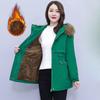 Parker Mid-length Padded Jacket Winter Women's Loose Plus Velvet Padded Jacket Lamb Down Padded Jacket Thickened Jacket