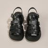 Baotou Roman sandals women's shoes 2025 new thick-soled heightening woven small pig cage shoes hollowed out beach