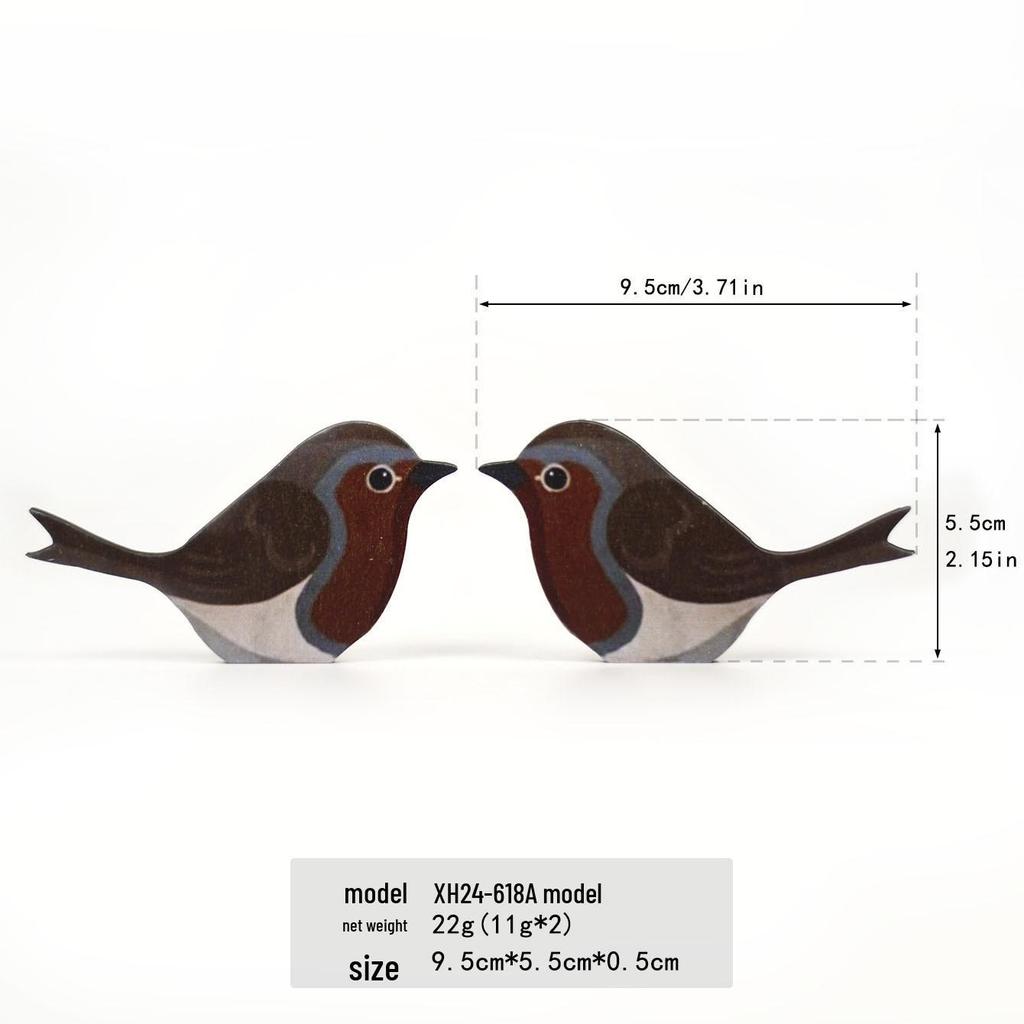Wooden Bird Mirror Stickers & Creative Fridge Magnets for Indoor and Children's Room Decoration.