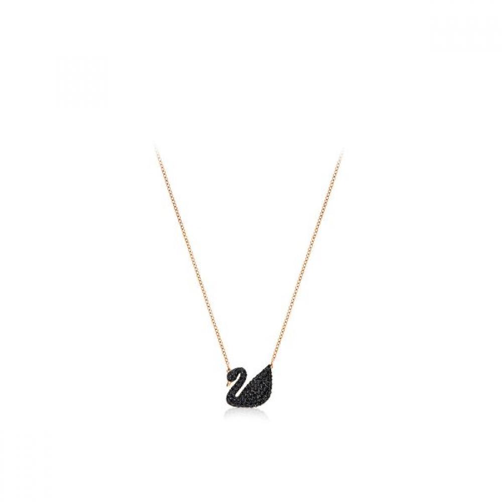 Swarovski [official Product Gift Bag] Rose Gold Black Necklace