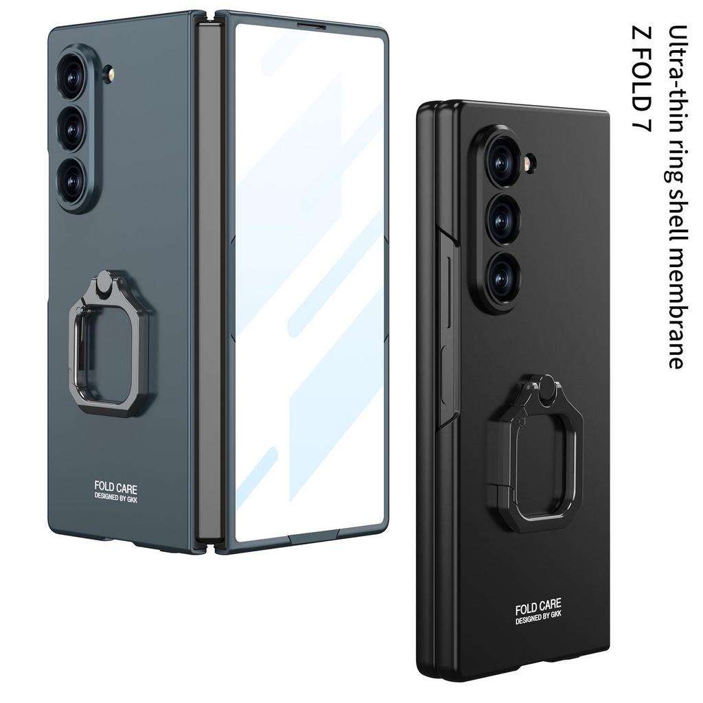 Samsung Z Fold7 Case: Square Ring Stand, Integrated Shell, Personalized Film, Anti-Drop Protective Cover for Men & Women