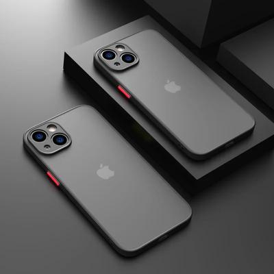 Stoßfestes Dünnes Mattes Case Für iPhone 15 16 13 12 11 14 Pro Max Plus Mini XR XS X Silikon Bumper Transparent Hart Cover Capa funda