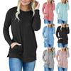 Women's Casual  Contrast Color Long Sleeve Top Pullover Sweatshirt