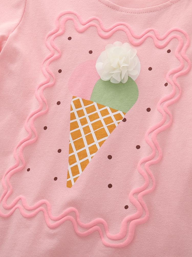 Malwee Sommarset för flickor med T-shirt och byxor med resår i midjan