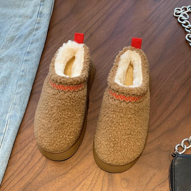 

Женские замшевые ботильоны на платформе, короткие теплые ботинки из плюша, зима 2025, новые повседневные ботинки челси, кроссовки для ходьбы, женские 40 малиновый