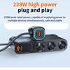 Divisor de Tomada de Isqueiro de 3 Tomadas para Carro, Adaptador Carregador de Carro 9 em 1 com 2x PD3.0 + Carga Rápida QC, 228W 12V/20V, Interruptores Independentes DC para Todos os Carros