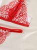 New Women Sexy Lingerie Red Bra Panties Set Cute Bow Ultrathin Lace Underwear Set Temptation Erotic  Outfits For Pretty Girls