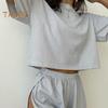 2 Teile/satz Sommer Homewear Top Und Hosen Anzug Gestreiften Pyjamas Lose Nachtwäsche Kurzarm T-shirt Elastische Taille Schlitz Shorts Set