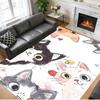 Anti‑Slip Crystal Velvet Floor Rug, Cat Design Carpet for Indoor Living Bedroom Home Decoration