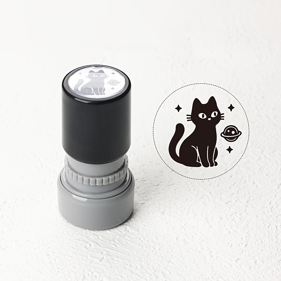 1 Set Cute Black Cat Photosensitive Stamps, Cartoon Cat Pattern Decorative Stamps for Scrapbooking, Notes and DIY Handmade Craft