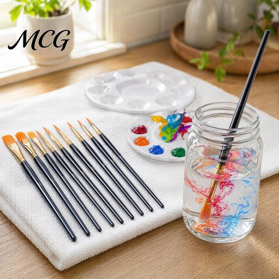 Kids Painting Brush Set Face Paint Set, Watercolor Acrylic Oil Kit, Aluminum Ferrule Brushes Nylon Hair for Artist, Body Canvas Art Supplies