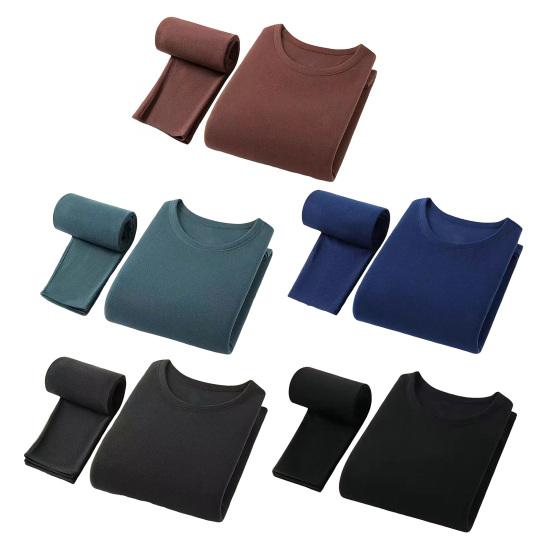 Underwear for Men Fleece Lined Base Layer Set Winter Warm