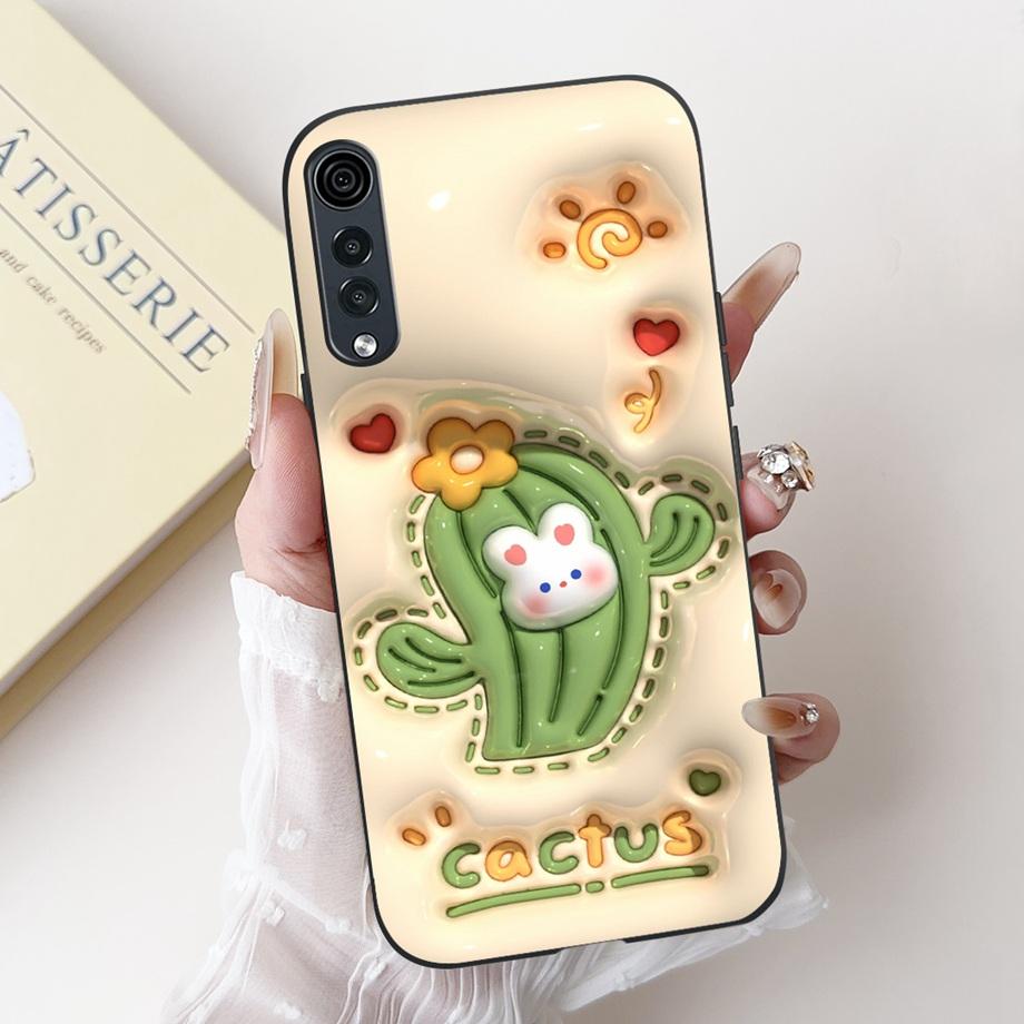 For LG Velvet 4G 5G UW Phone Case Velvet LM-G900 Back Cover Soft Matte Silicone Slim Fundas Lovely Panda Rabbit Flower Cartoon