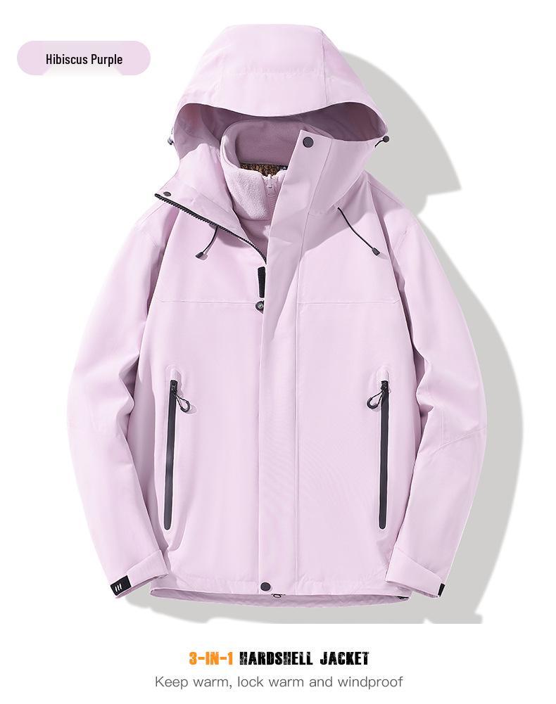 2024 Stylish 3-in-1 Heat-Sealed Couples Windbreaker: Waterproof, Windproof Outdoor Team Mountaineering Suit