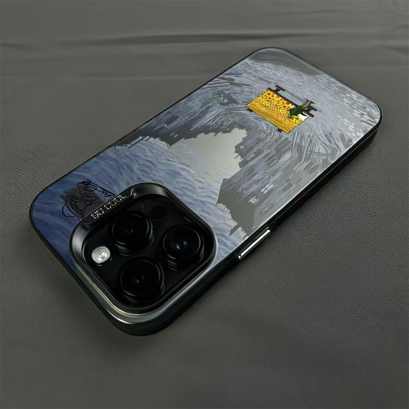 Art Oil Painting Is Suitable for Apple 16promax Mobile Phone Case 15Plus/14PRO Colored Silver 13/12 Trendy 11X.