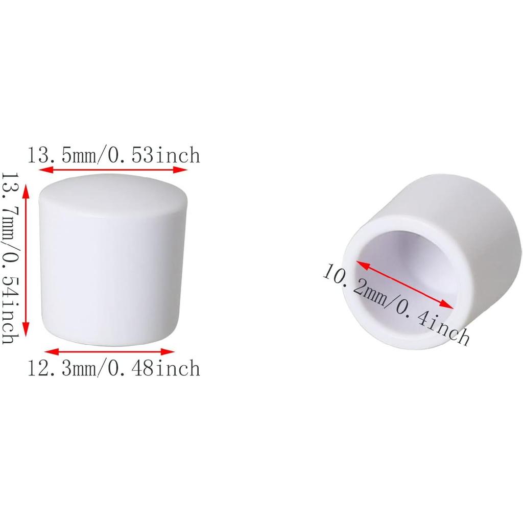 Door Stop Bumper Tips DGBRSM 8pcs White 0.4 Inch Door Rubber Stop Bumper Replacement Stopper Tips Caps Protect Doors & Wall Household Door Stopper