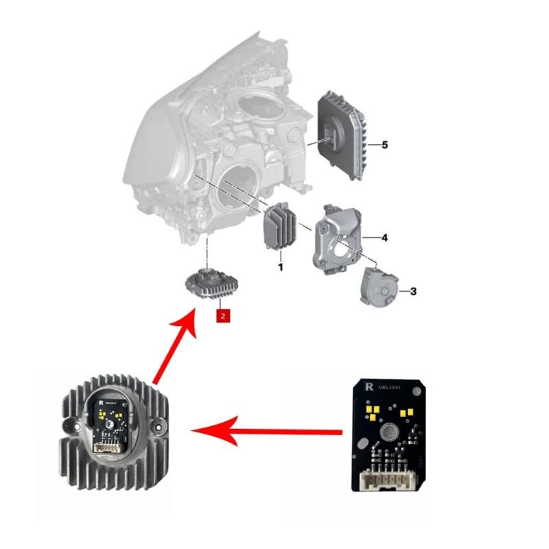 Automotive Accessory for 530i 540i F90 2017-2020 DRL LED Board 63117214939 63117214940 Daytime Running Light Module