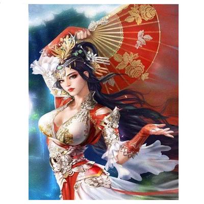 Diy Diamond Painting Japanese Geisha Woman Full Round Diamond Embroidery Full Display Cross Stitch