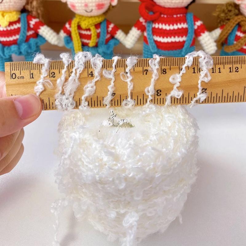 50g 160m Soft Plush Wool Hand Braided Yarn for Knitting To Crochet Weaving Thread Doll Hair Feature Thread Plush Headphon Thread