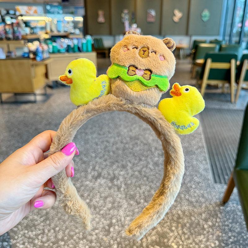 Cute Cartoon Capybara Headband For Women Girls Sweet Versatile Hairbands Exquisite Funny Hair Accessories Birthday Gifts