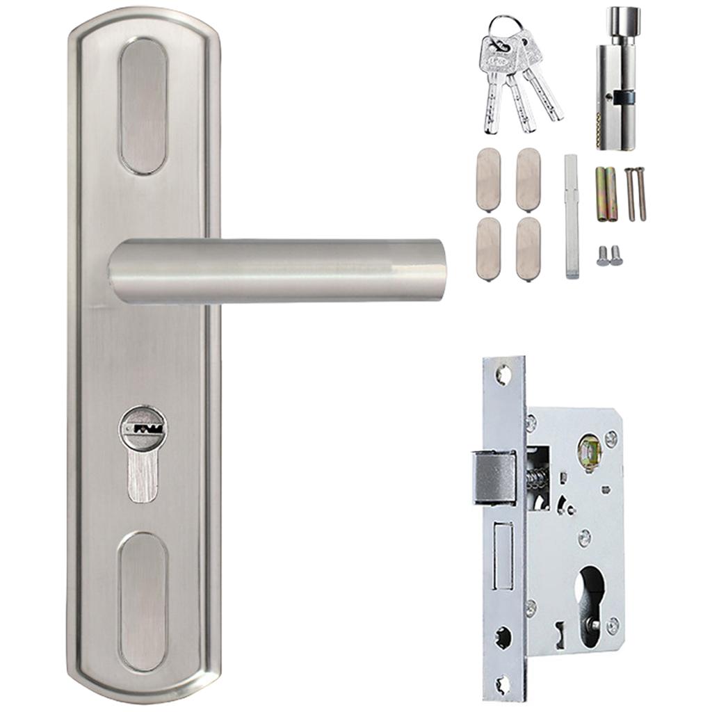 Stainless Steel Door Lock Thickened Entry Door Handle with Lock and Key Waterproof and AntiRust Door Handle Lock