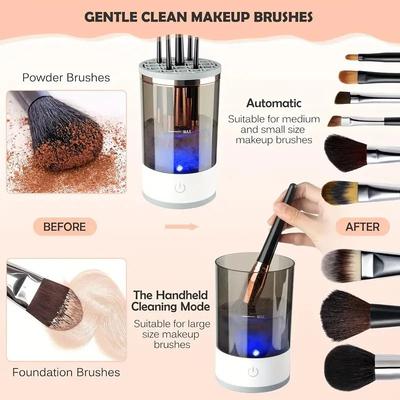 Prenosný elektrický čistič štetcov na make-up s USB zástrčkou s gumovým strojom na make-up Elektrický USB rýchly čistič Čistiaci kefkový golier Brus