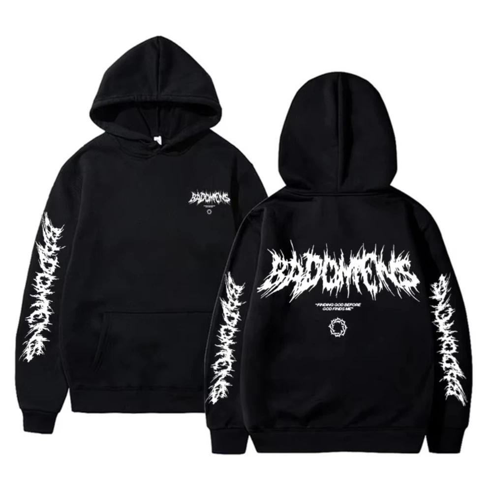 

Худи с принтом группы Bad Omens Finding God Before God Finds Me для мужчин и женщин, модные толстовки на флисе, мужские худи в стиле рок-панк 4XL