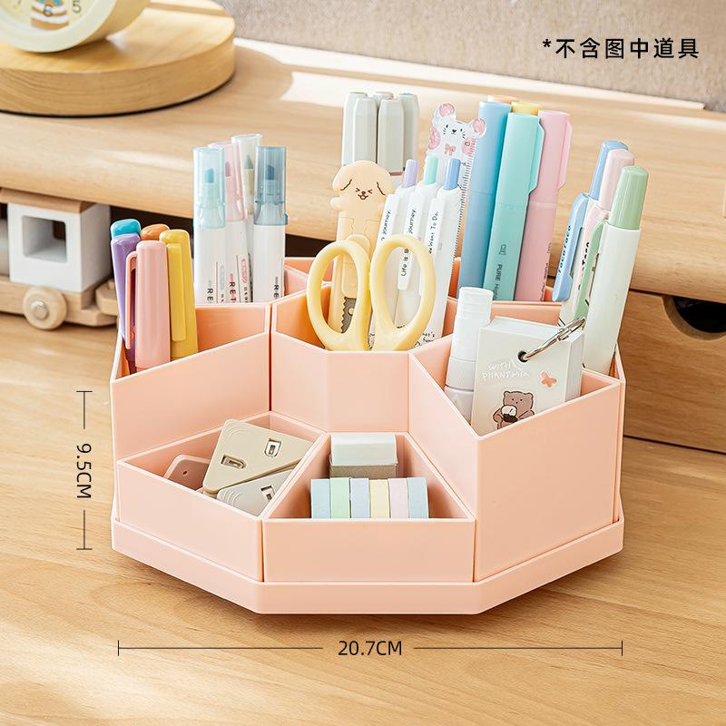 Large Capacity Detachable High Aesthetic Rotating Pen Holder, Plastic Desktop Office Storage Box