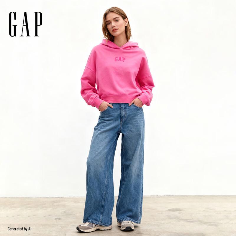 

Жіночий флісовий худі вільного крою GAP Осінь 2025 з логотипом XS