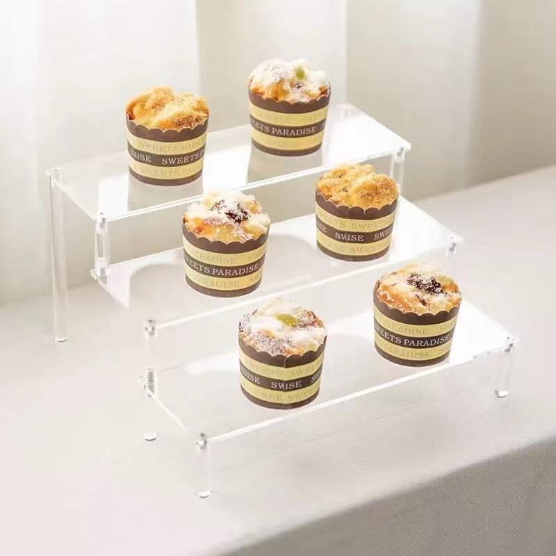 Clear Acrylic Display Stand For Anime Figures Cupcake Shelf Organizer Desserts Holder Jewels Display Risers Stand Perfume Stand