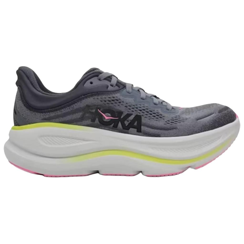 Hoka One One Bondi 9 Comfortable Soft Durable Low-Top Running Shoes Women sneaker Gray 1162012-CYG