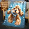 1PC Diving Puppy Print Blanket Warm Soft Fluffy Kids and Adults Sofa Bed Throw Blanket for Home Travel Camping Luxury Gifts